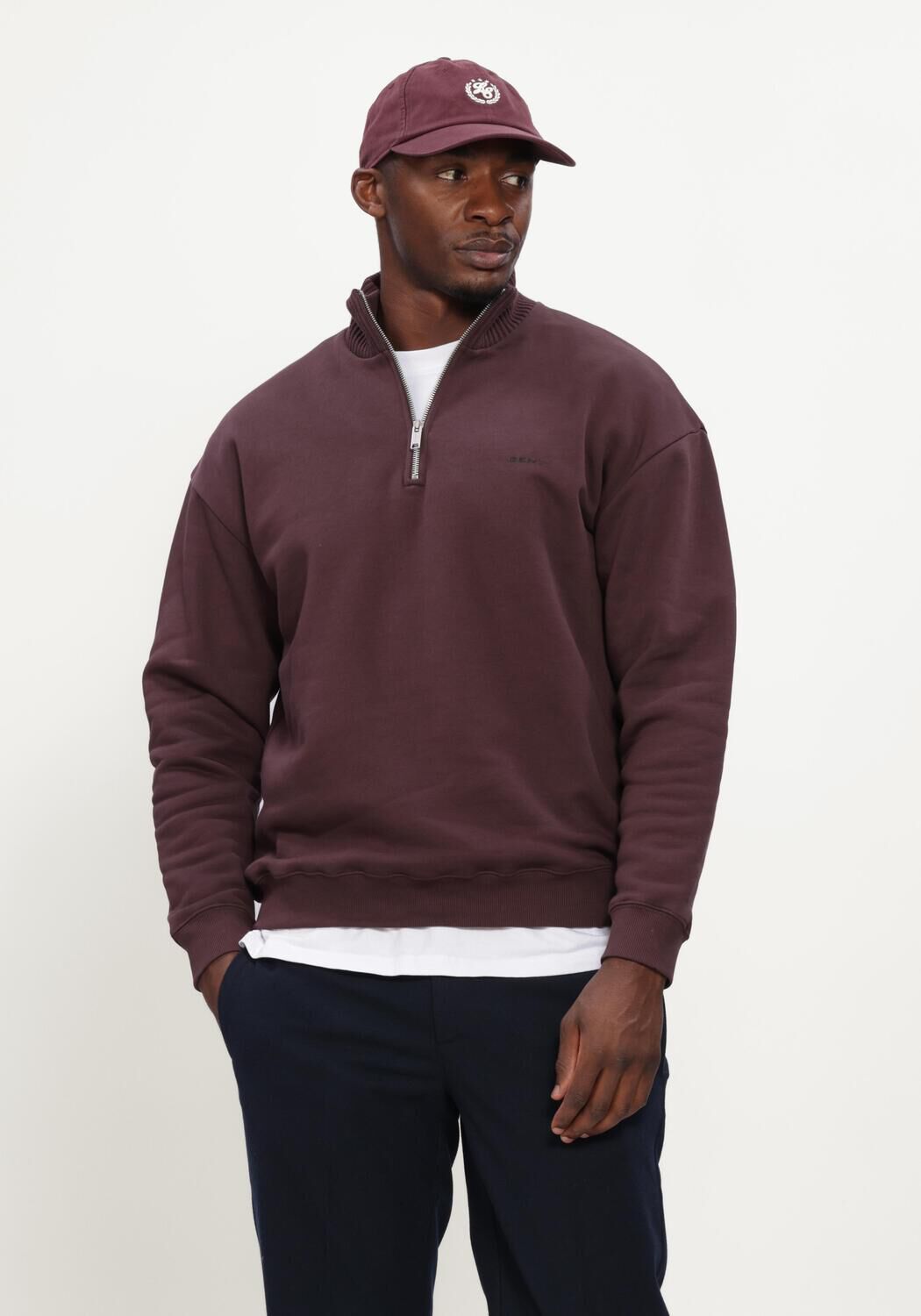 GENTI Chandail HALF ZIP SWEAT Bordeaux - large