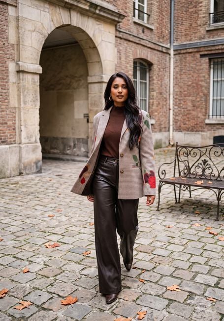 CAROLINE BISS Pantalon large 4570 en marron - large