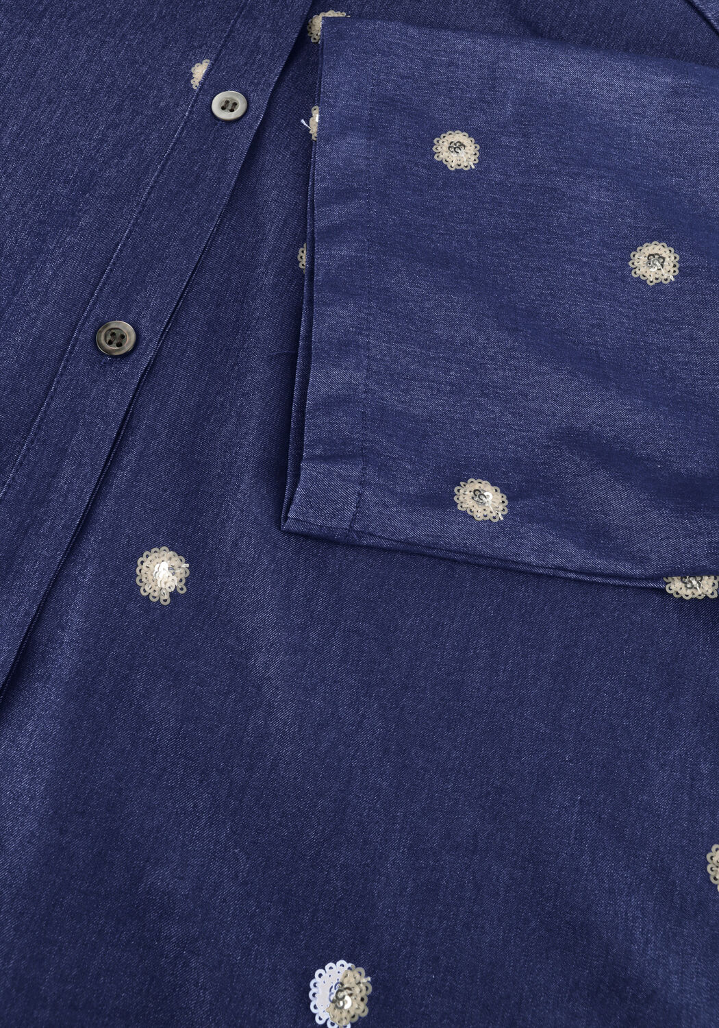 Blauwe NUKUS  ISA BLOUSE GLOSSY - large