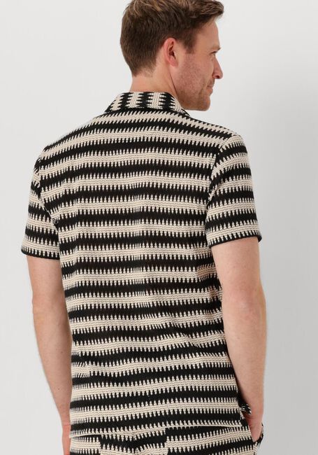 Zwarte ANERKJENDT Casual overhemd AKKURT STRUC STRIPE S/S SHIRT - large