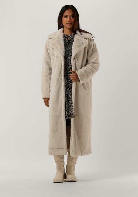NOTRE-V Manteau en fausse fourrure FUR LONG COAT Écru - large