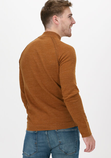 CAST IRON Pull MOCK NECK SLIM FIT COTTON HEAT en cognac - large
