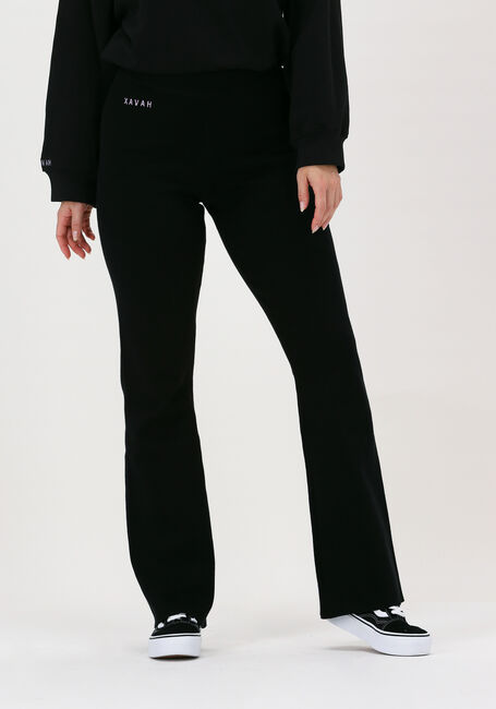 Zwarte XAVAH Flared broek HEAVY KNIT FLAIRPANT - large