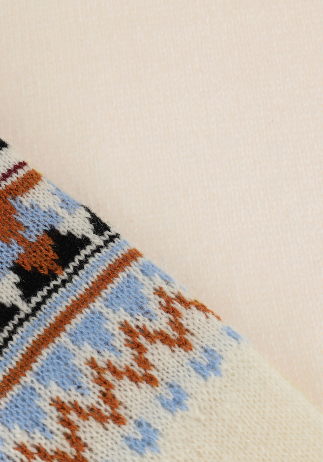 SCOTCH & SODA Col roul&eacute; FAIR ISLE ROLL NECK WOOL-BLEND PULLOVER Blanc - large