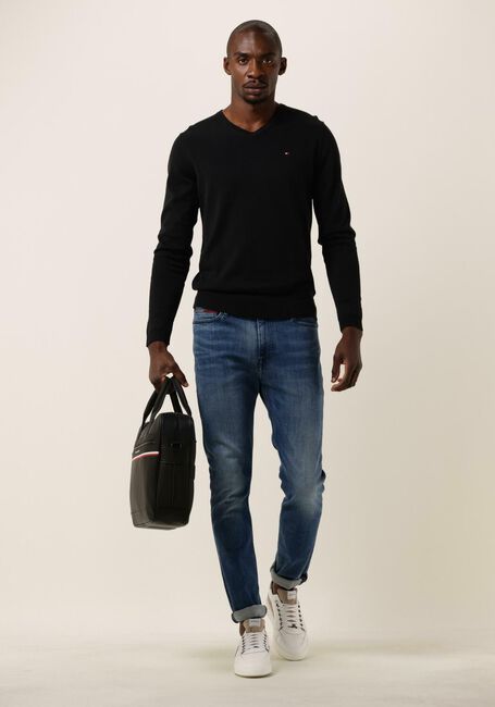 TOMMY HILFIGER Pull CORE COTTON-SILK VNECK en noir - large