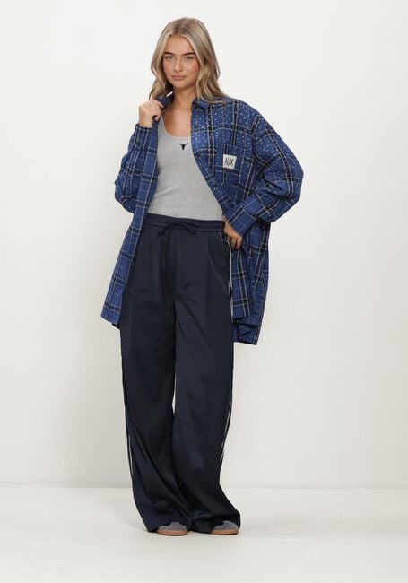 ALIX THE LABEL LADIES WOVEN STUDDED CHECK BLOUSE DRESS Blouses Bleu fonc&eacute; - large