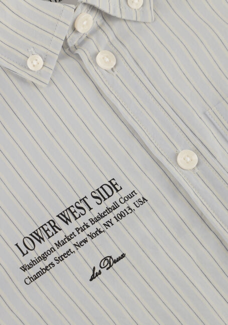 Lichtblauwe LES DEUX Casual overhemd KENT PRINT STRIPE POPLIN SHIRT KIDS - large