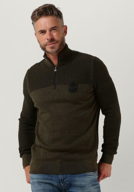 Biscuit residu Alternatief voorstel Donkergroene PME LEGEND Trui HALF ZIP COLLAR COTTON PLATED | Omoda