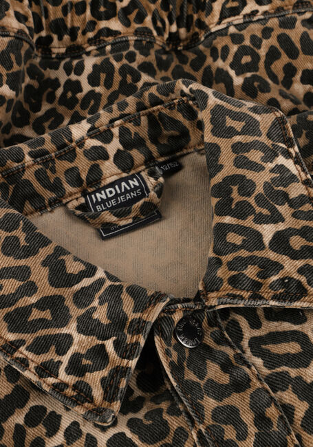 Bruine INDIAN BLUE JEANS Trui VEST LEOPARD - large