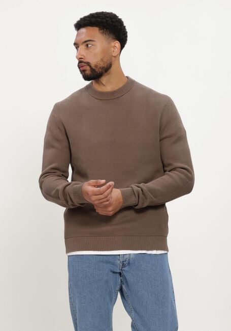 Camel SELECTED MEN Trui SLHDANE LS KNIT STRUCTURE CREW NECK NOOS - large