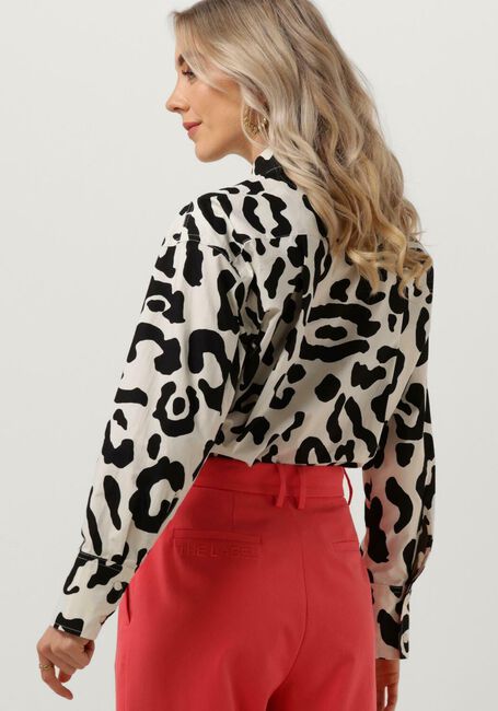 Zwarte ALIX THE LABEL  LADIES WOVEN BIG ANIMAL BLOUSE - large