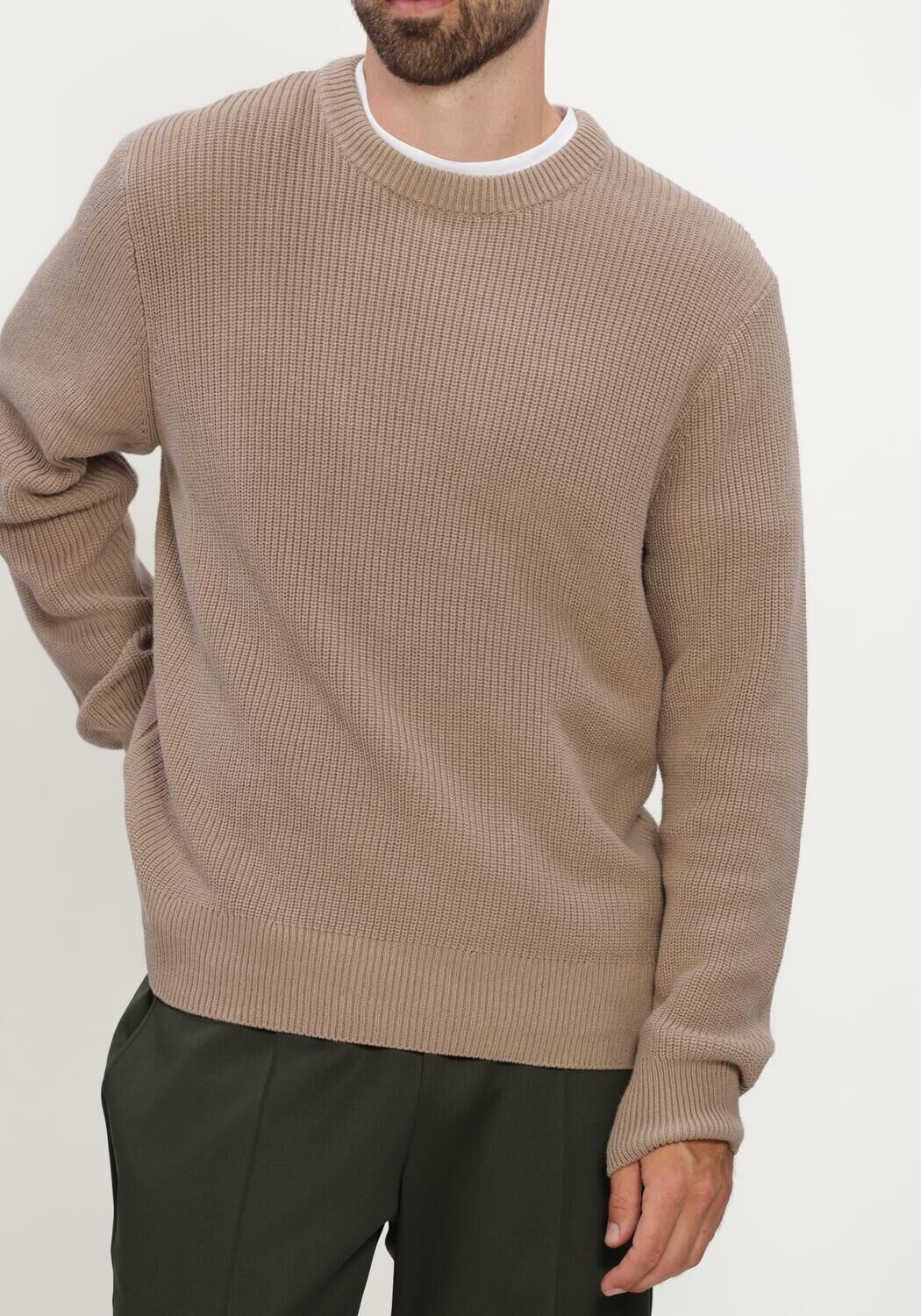 Beige LES DEUX Trui RIB CREWNECK KNIT - large