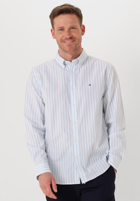 Lichtblauwe TOMMY HILFIGER Casual overhemd FLEX POPLIN BOLD STRIPE RF SHIRT - large