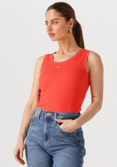 TOMMY JEANS Haut TJW ESSENTIAL RIB TANK EXT en orange - large