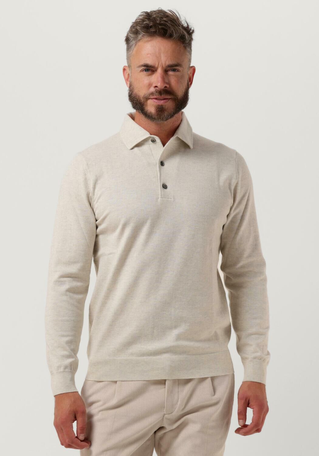 PROFUOMO Polo POLO LONGSLEEVE en beige Omoda