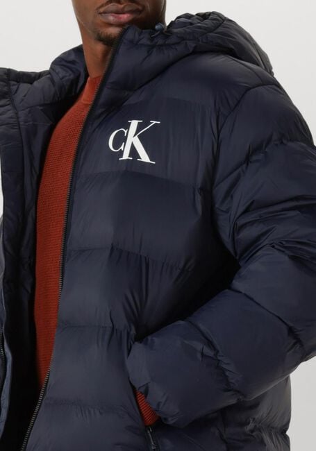CALVIN KLEIN Veste matelassé LS NYLON MONGRAM PUFFER JKT Bleu foncé - large