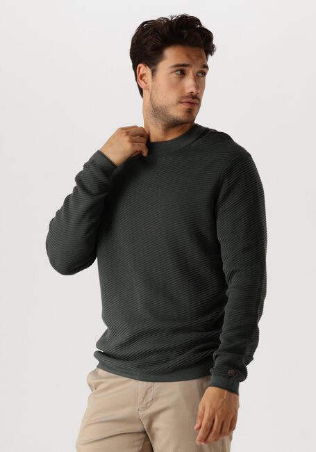 CAST IRON Pull MOCK NECK COTTON MODAL en vert - large