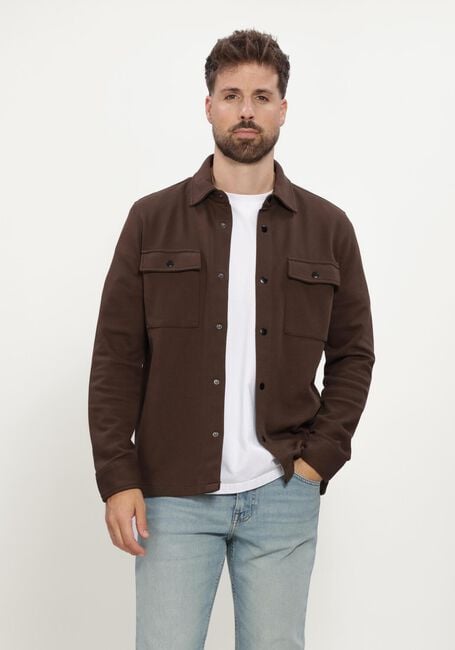 SELECTED MEN Surchemise SLHJACKIE SWEAT JACKET NOOS en marron - large