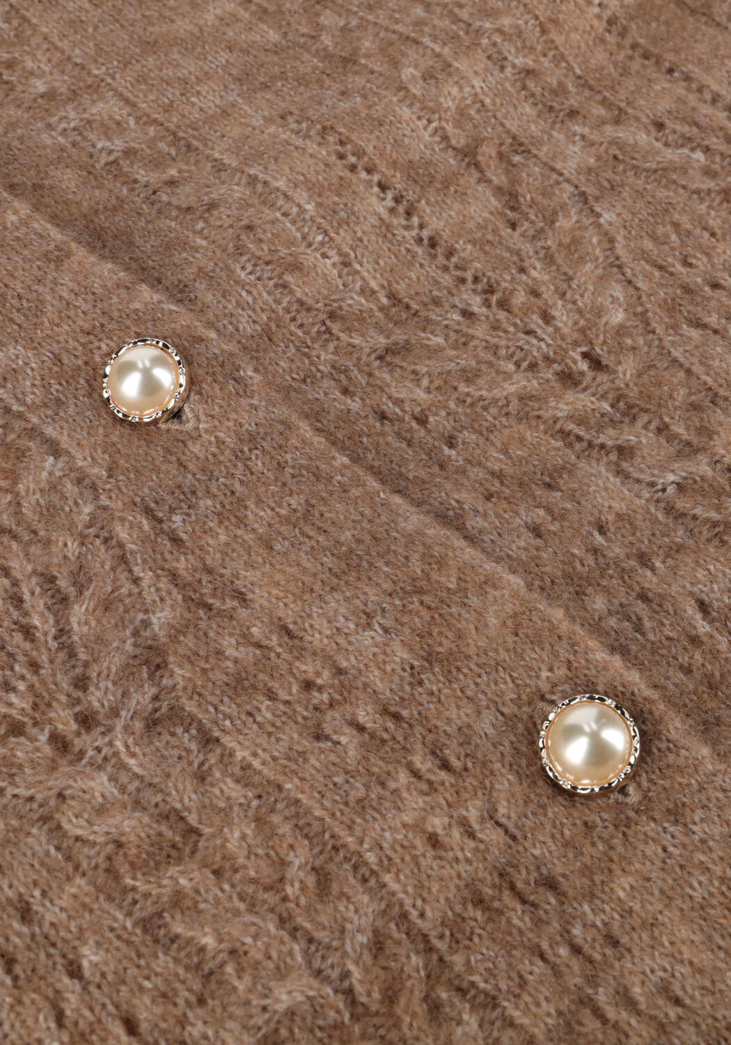 Bruine OBJECT Trui OBJOPHELIA L/S KNIT CARDIGAN REP - large