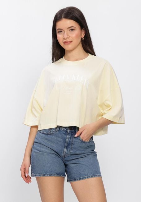 Groene CALVIN KLEIN T-shirt SS CROPPED BOXY HERITAGE CREST - large