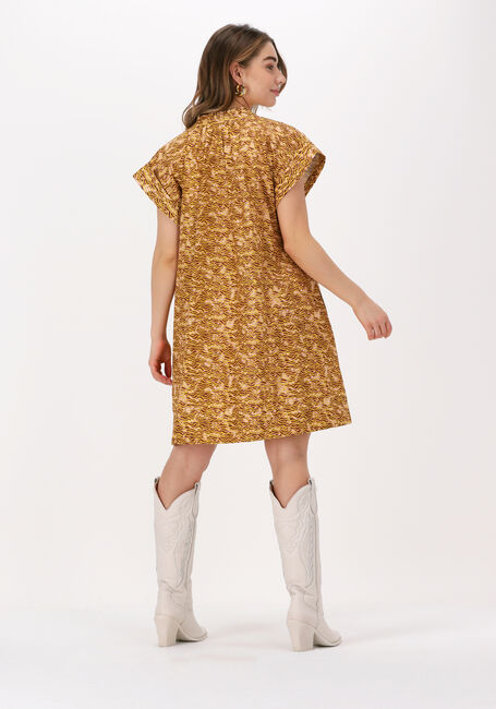 SCOTCH & SODA Mini robe COLOR BLOCKED COTTON THROW-ON DRESS Ocre - large