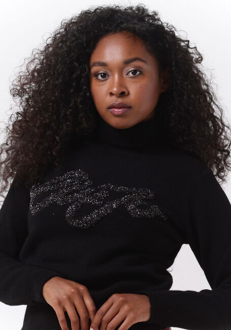 LIU JO Col roul&eacute; MAGLIA CHIUSA M/L LJ LOGO GLAM en noir - large