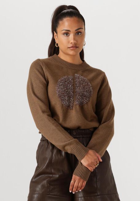 Bruine NUKUS Trui INTARSIA PULLOVER - large