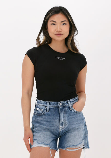 CALVIN KLEIN T-shirt STACKED LOGO TIGHT TEE en noir - large