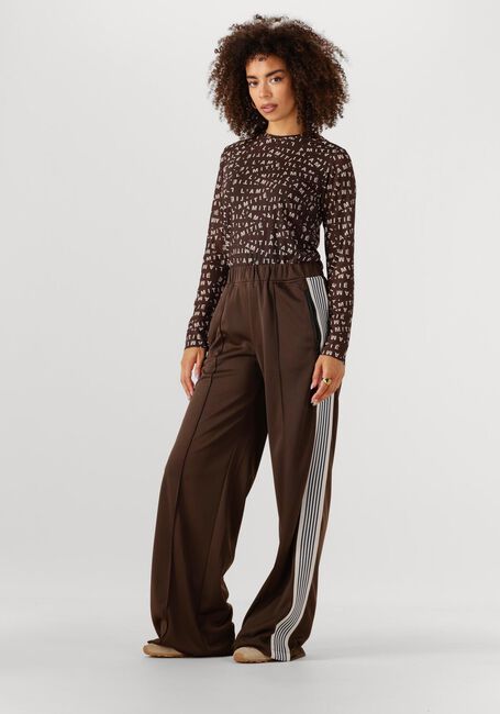 Bruine HAUTE L'AMITIÉ Top L'AMITIE MESH LS O-NECK - large