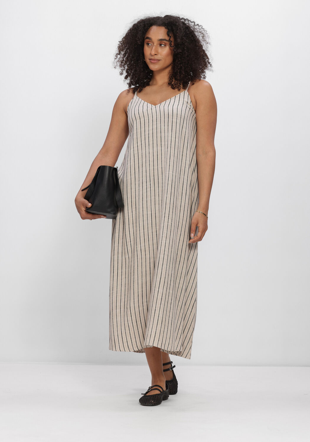 Beige OBJECT Jurken OBJSANNE LO STRAP DRESS - large