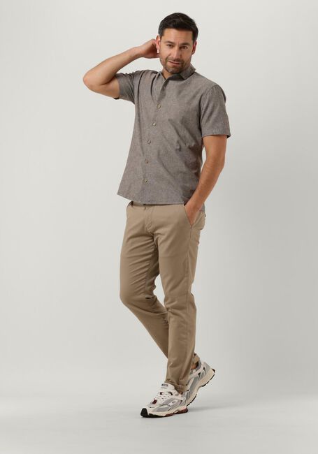 ANERKJENDT Chemise décontracté AKLEON S/S COT/LINEN SHIRT en marron - large