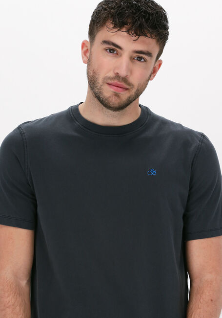 Zwarte SCOTCH & SODA T-shirt GARMENT-DYED CREWNECK TEE WITH EMBROIDERY LOGO - large