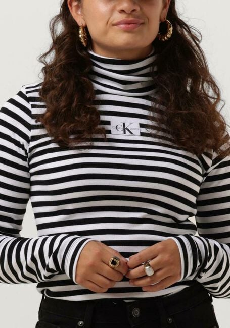 Zwarte CALVIN KLEIN Coltrui STRIPED ROLL NECK - large