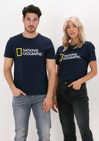 Donkerblauwe NATIONAL GEOGRAPHIC T-shirt UNISEX T-SHIRT WITH BIG LOGO - medium