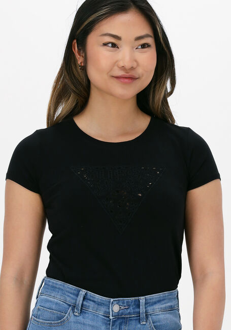 GUESS T-shirt EYELETS FLORAL en noir - large