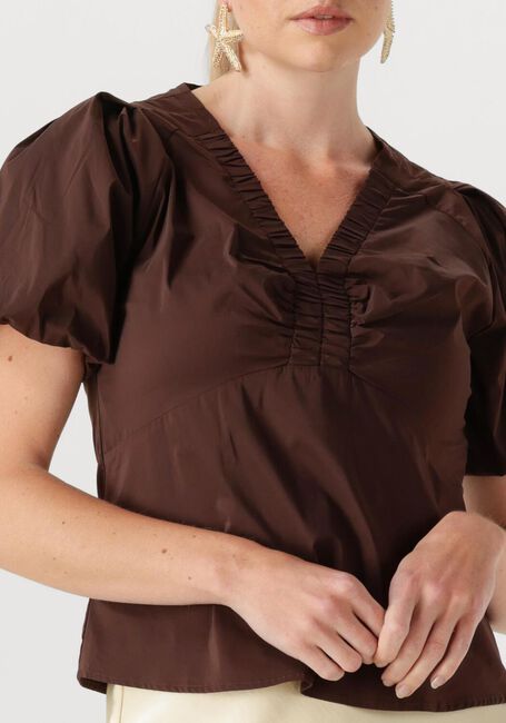 Bruine NEO NOIR  IRINA POPLIN BLOUSE - large