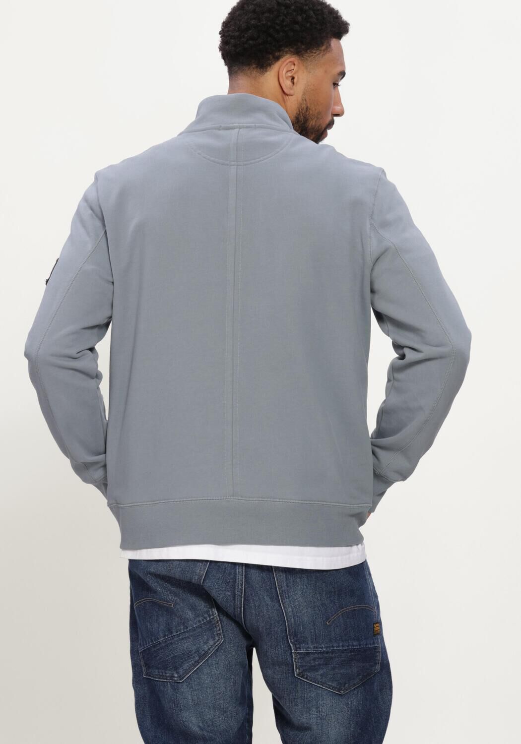 Grijze CALVIN KLEIN Coltrui LS EU 350TERRY BADGE QTR ZIP - large