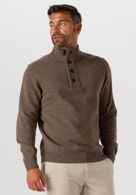 Bruine BARBOUR Trui ESSENTIAL PATCH HALF ZIP KNITTED JUMPER - large