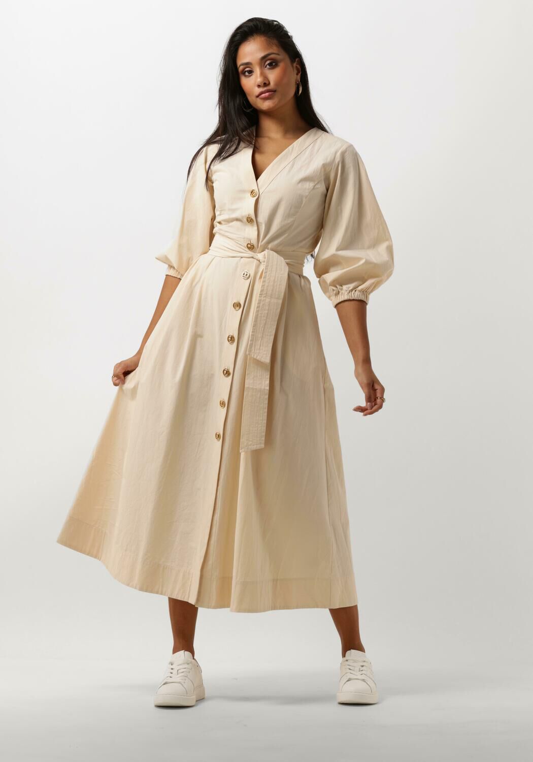 Gebroken wit TWINSET MILANO Midi jurk WOVEN DRESS Omoda