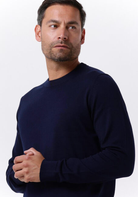 Donkerblauwe SELECTED HOMME Trui SLHTOWN MERINO COOLMAX KNIT CREW - large