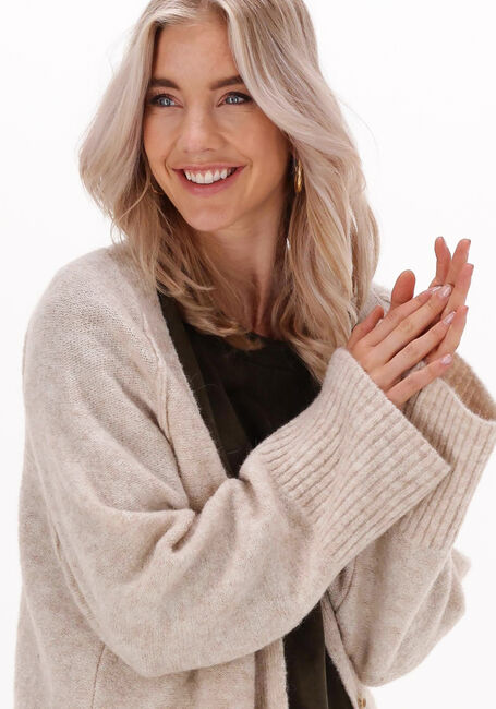 Beige SUMMUM Vest CARDIGAN SOFT WOOL ELASTANE KNIT - large