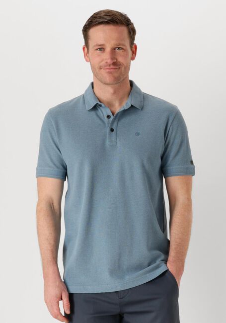 Blauwe CAST IRON Polo SHORT SLEEVE POLO POPCORN JERSEY MELANGE - large