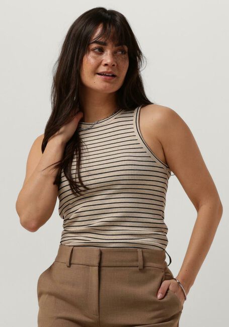 SELECTED FEMME Haut SLFANNA O-NECK STRIPED TANK TOP en beige - large