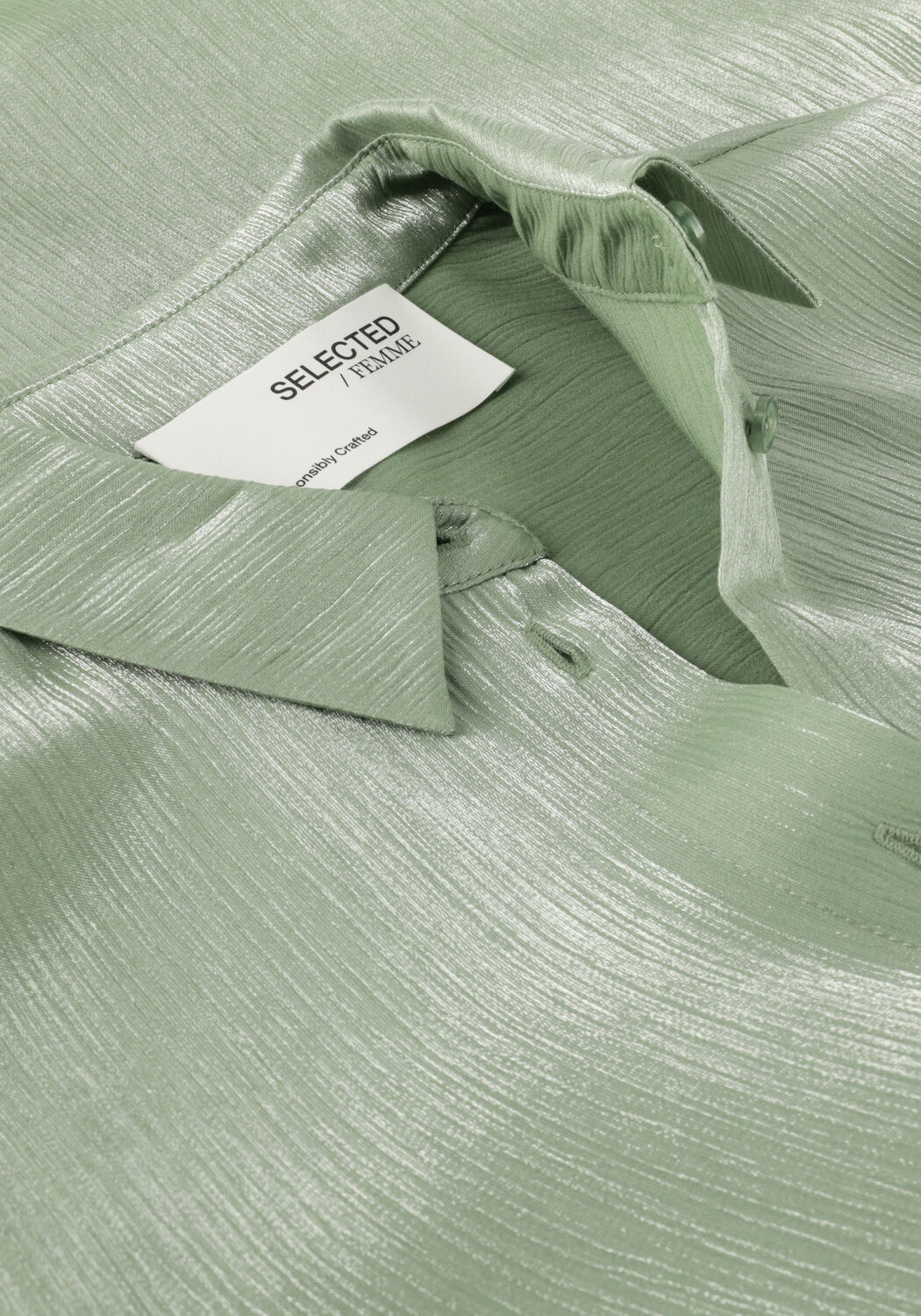 Lichtblauwe SELECTED WOMEN  SLFELKE-HOLLY LS SHIRT - large