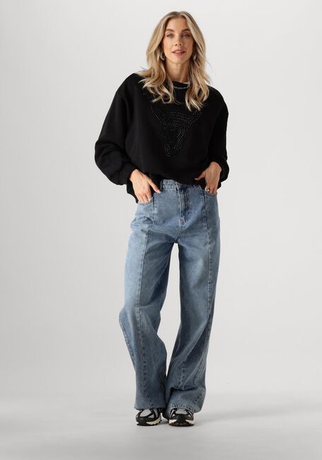 ALIX THE LABEL Pull LADIES KNITTED STRASS BULL en noir - large