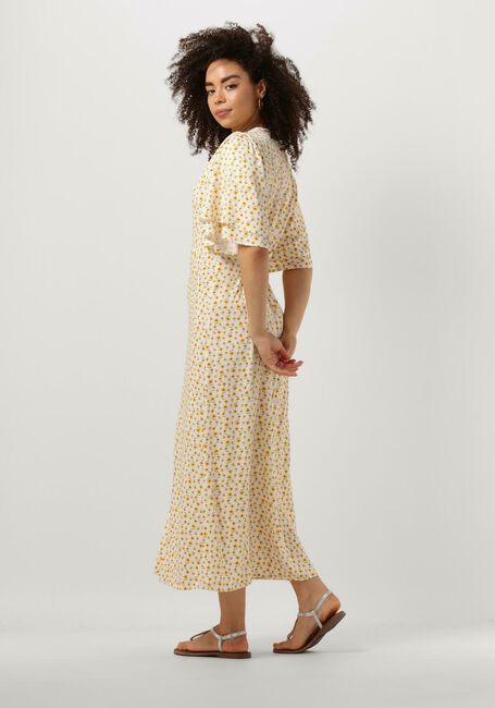 ANOTHER LABEL Robe midi CLARE FLOWER DRESS S/S en jaune - large