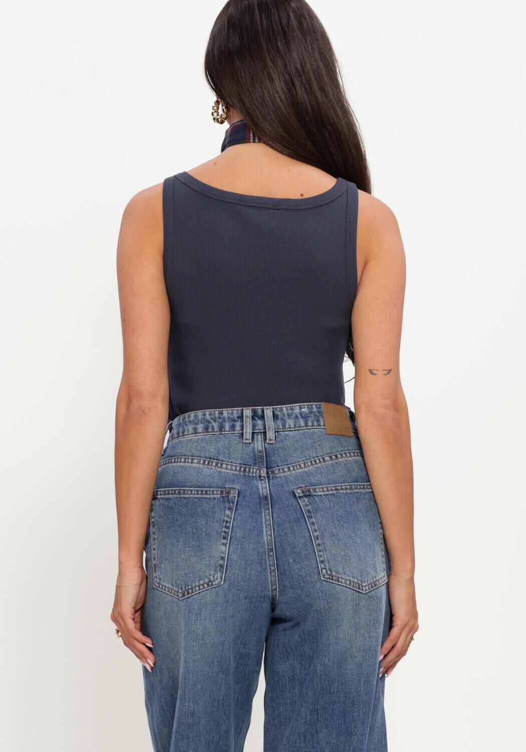 Donkerblauwe MSCH COPENHAGEN Tanktops MSCHKICKIE RASMIA TOP - large