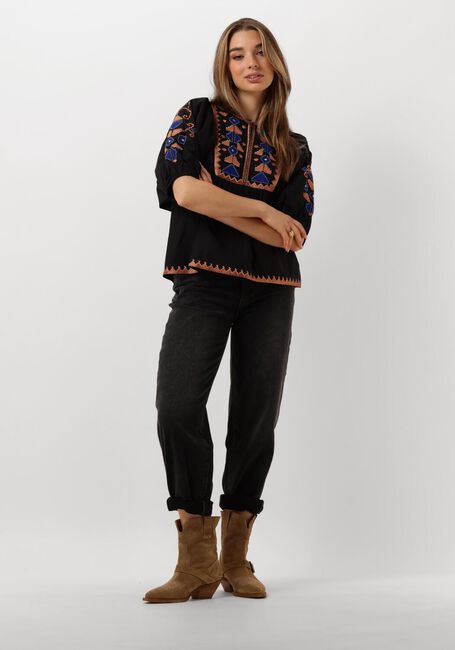 Zwarte BY-BAR  GABIE EMBROIDERY BLOUSE - large
