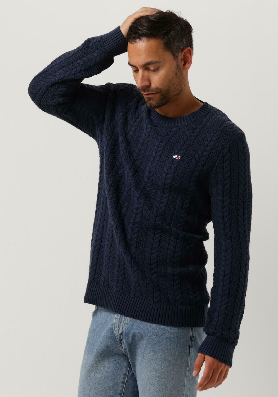 TOMMY JEANS Pull TJM REGULAR CABLE SWEATER Bleu fonce Omoda
