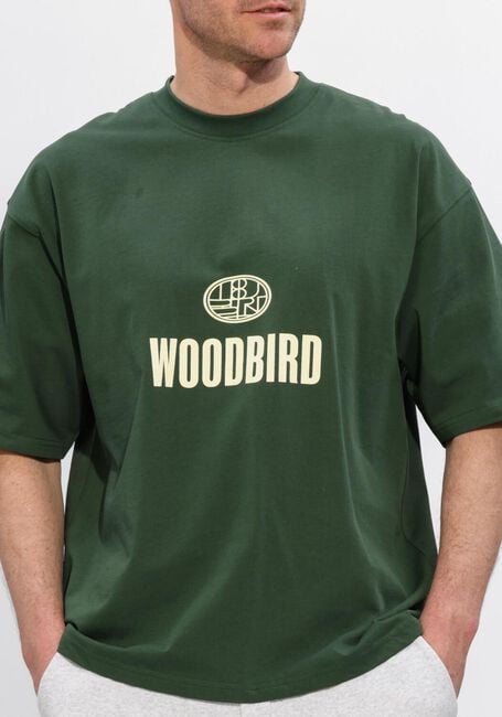 Donkergroene WOODBIRD T-shirt WBBEAM NINE TEE - large